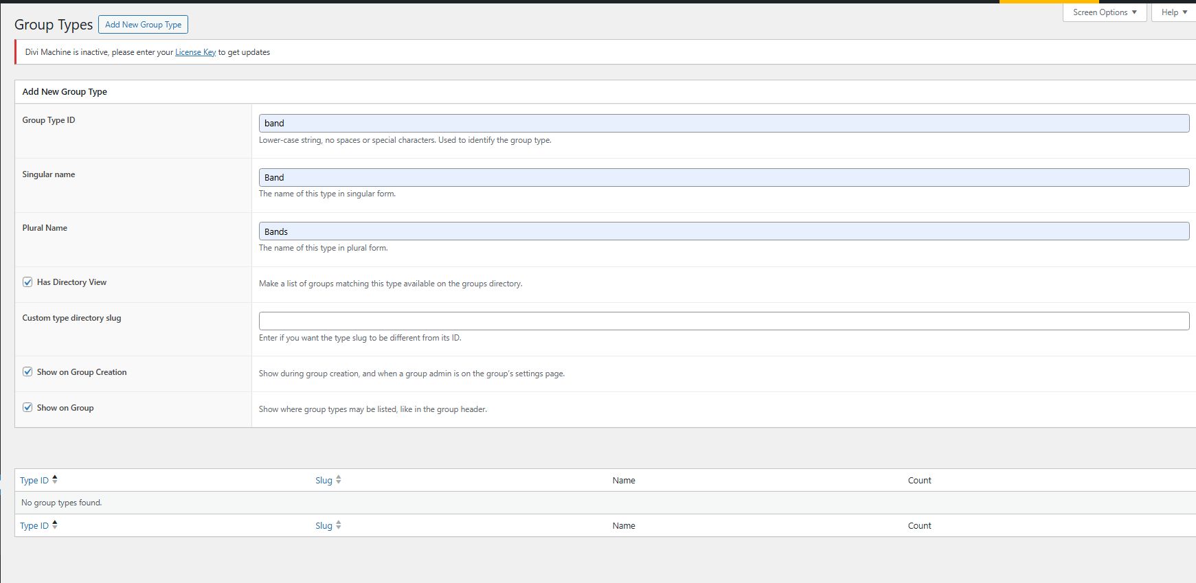 No Button in Create